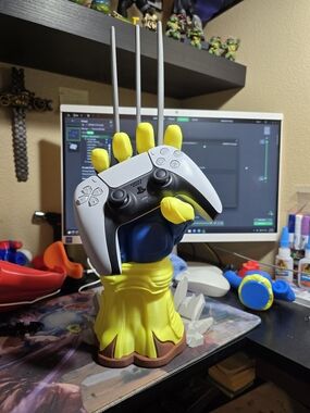 Yellow Wolverine Hand Controller Holder with Sony Controller